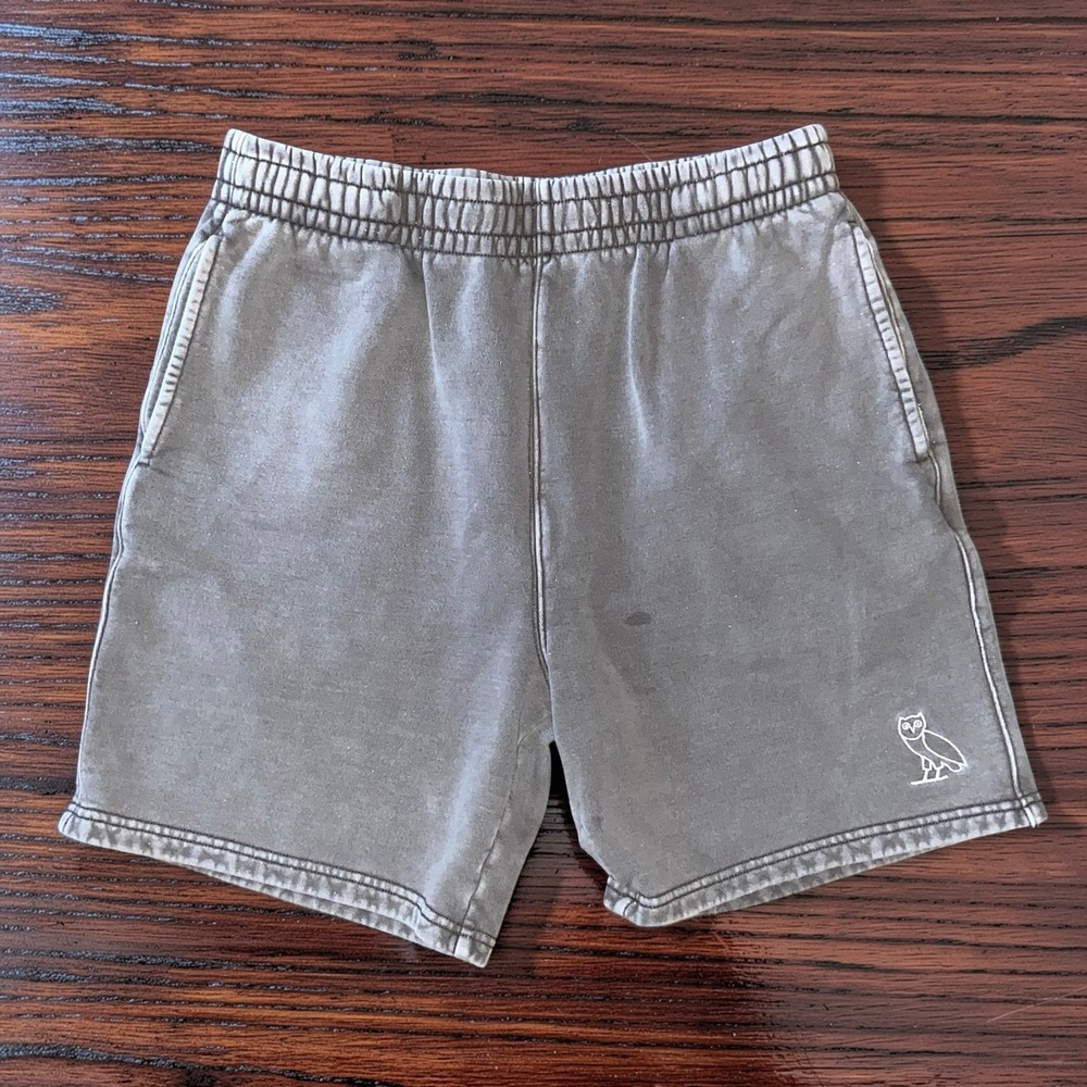 OVO October's Very Own Mens M Gray Sweat Shorts Owl Logo Cotton